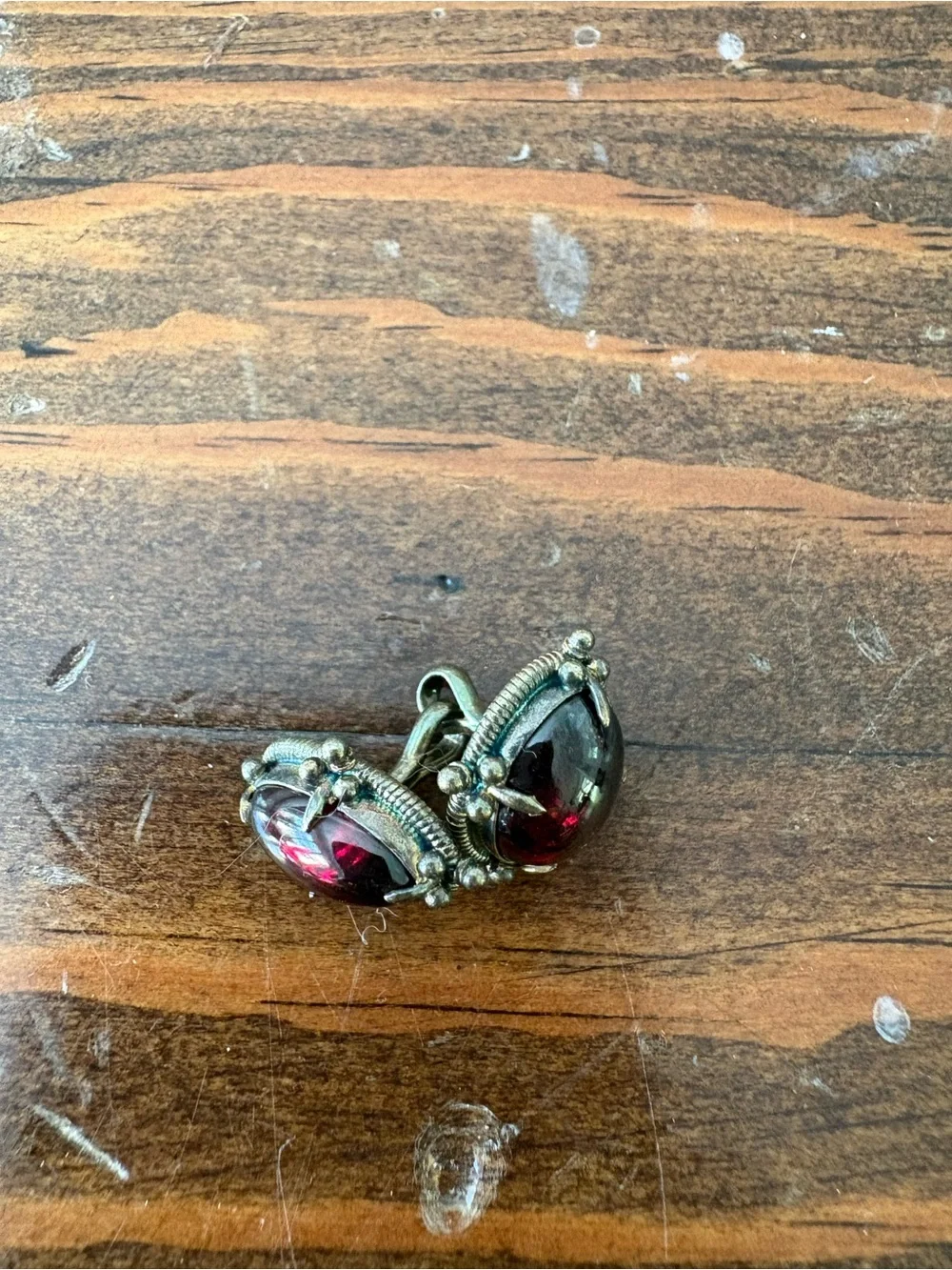 Garnet Vintage Double-Sided Cufflinks